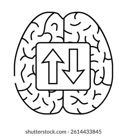 neuroplasticity neuroscience neurology line icon vector. neuroplasticity neuroscience neurology sign. isolated contour symbol black illustration