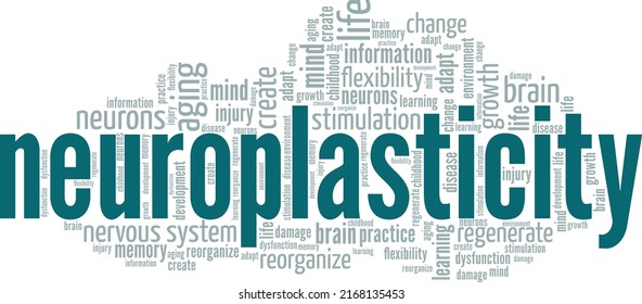 Neuroplasticity word cloud conceptual design isolated on white background.