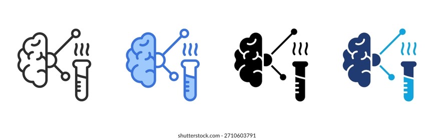 Ícone de neurociência Ilustração de vetor com vários estilos