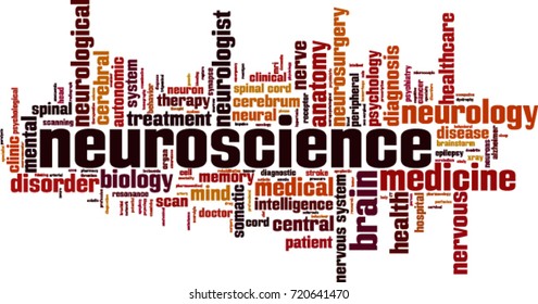 Neuroscience word cloud concept. Vector illustration