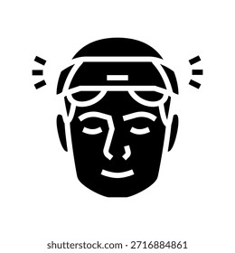neurostimulation headset glyph icon vector. neurostimulation headset sign. isolated symbol illustration