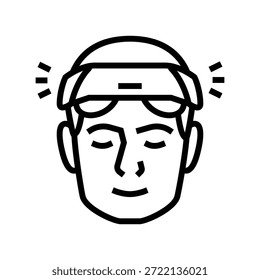 neurostimulation headset line icon vector. neurostimulation headset sign. isolated contour symbol black illustration