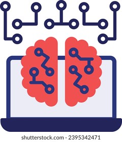 Neurostimulatoren, Vektorsymbol-Design, prädiktive Modellierungs- oder Anpassungssteuersymbol, künstliche Intelligenz, Stockillustration für tiefes Lernen, Gehirn � Computerschnittstellen-Konzept