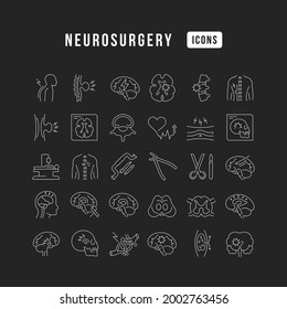 Neurosurgery. Collection of perfectly thin icons for web design, app, and the most modern projects. The kit of signs for category Medicine.