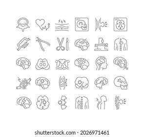 Neurosurgery. Collection of perfectly thin icons for web design, app, and the most modern projects. The kit of signs for category Medicine.