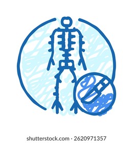 Neurochirurgie-Doodle-Symbol, Skizzenvektor. neurochirurgisches Zeichen. einzelne Symbolgrafik
