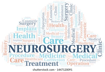 Neurosurgery word cloud vector made with text only