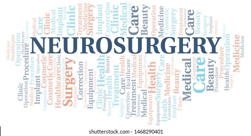 Neurosurgery word cloud vector made with text only
