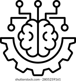 Neurotechnology Icon, Element For Design