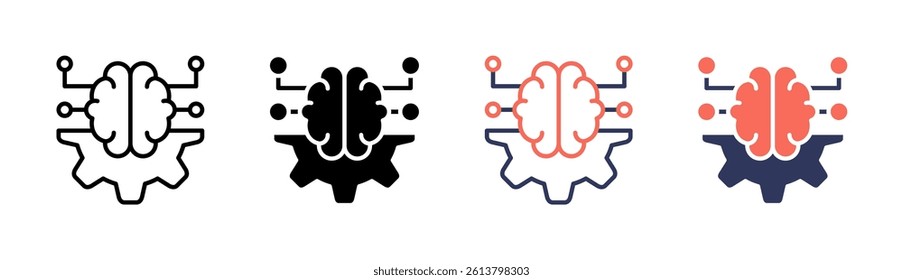 Neurotechnology Icon Element For Design And Vector