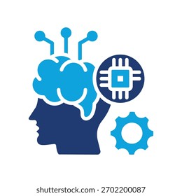 Neurotechnology Icon Mixed Vector Illustration