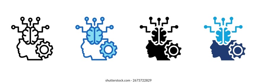 Neurotechnology icon Multi Style Vector Illustration