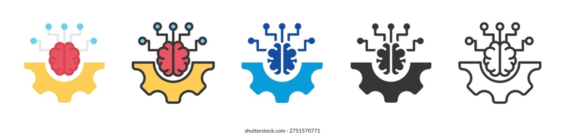 neurotechnology icon set multi style various collection