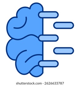 Ícone de neurotransmissores representado pelo estilo azul de célula microscópica.