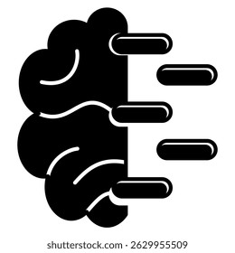 Neurotransmitters icon represented by microscopic cell Black Filled style.