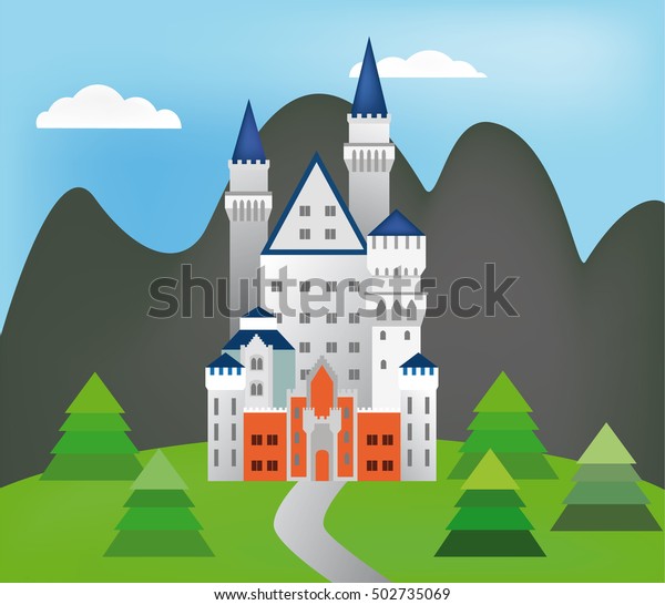 Neuschwanstein Castle Germany Stock Vector (Royalty Free) 502735069