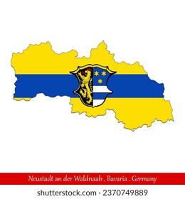 Neustadt an der Waldnaab Flag - Bavaria, Germany (EPS)