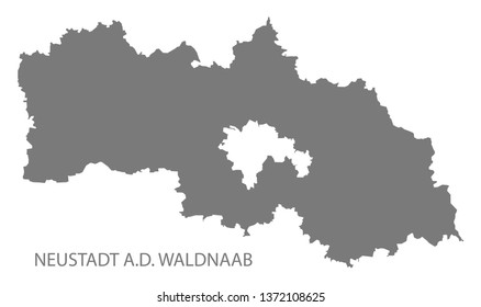 Neustadt an der Waldnaab grey county map of Bavaria Germany