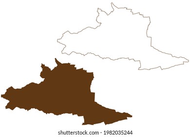 Neustadt an der Weinstrasse city (Federal Republic of Germany, State of Rhineland-Palatinate, Urban district) map vector illustration, scribble sketch Neustadt an der Weinstrasse map