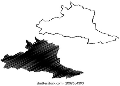 Neustadt an der Weinstrasse city (Federal Republic of Germany, State of Rhineland-Palatinate, Urban district) map vector illustration, scribble sketch Neustadt an der Weinstrasse map