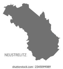 Neustrelitz German city map grey illustration silhouette shape