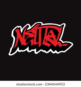 Neutal graffiti text drawing handwriting illustration design artwork font simple style and freedom