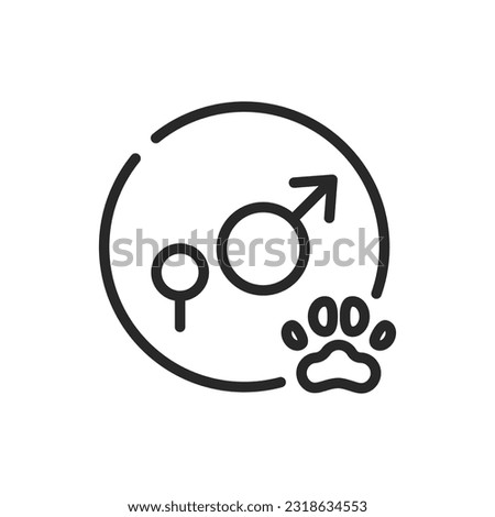 Neuter and Pet Sterilization Icon. Vector Outline Editable Sign of Spay and Neuter Procedure for Pets. Animals Male Castration and Female Sterilization Symbol.