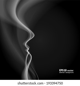 Neutral abstract black background with a smoke. Vector.