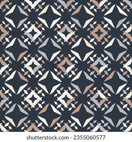 Neutral abstract geometric seamless pattern. Nordic neutral print vector illustration. Ideal for textile design, screensavers, covers and invitations.