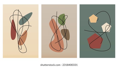 Neutral Abstract Wall Art. Minimalist Geometric Printable.  Abstract Boho Printable Wall Decor