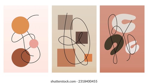 Neutral Abstract Wall Art. Minimalist Geometric Printable.  Abstract Boho Printable Wall Decor