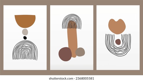 Neutral Abstract Wall Art. Minimalist Geometric Printable.  Abstract Boho Printable Wall Decor
