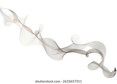 Neutral abstract wave in light brown and gray tones on white background. Elegant and minimal design perfect for corporate templates, modern backgrounds, or artistic banners