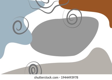 Neutral aesthetic shapes set with white background. Simple designs for mixed media ideas, digital collage, techniques and aesthetic. Good Illustration for any template