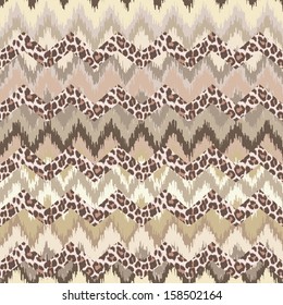 neutral animal zigzag ~ vector seamless background