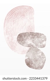 Neutral Beige Abstract Wall Art. Modern Contemporary Wall Decor Art