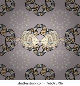 Neutral, beige and black colors. Tiled mandala design, best for print fabric or papper and more. Boho style flower seamless pattern. Vector Mandala.