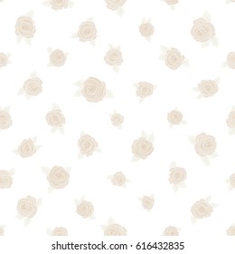 Neutral and beige flower petals, close up roses, beautiful abstract seamless pattern.