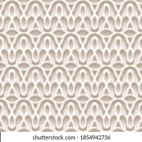 Neutral-beiger Zierhintergrund, abstraktes, nahtloses Muster in heller Farbe. Vektorgrafik