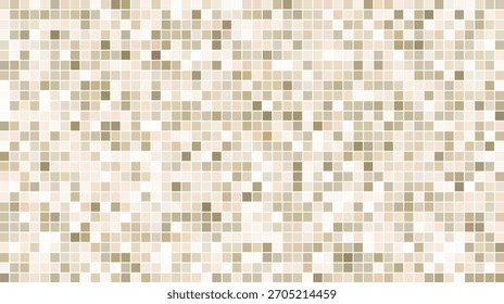 Neutral beige and pale brown square mosaic tile grid abstract background