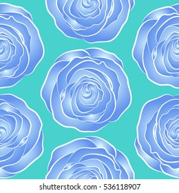 Neutral and blue vector roses petals.