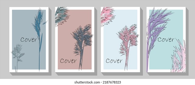  Neutral boho art print set. Gallery decor poster, terracota watercolor. Vector poster
