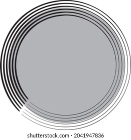 Neutral, bold gray and black circle