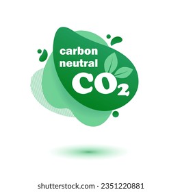 Neutral carbon CO2 stamp. Stiker neutral carbon dioxyde footprint .