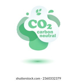 Neutral carbon CO2 stamp. Stiker neutral carbon dioxyde footprint.