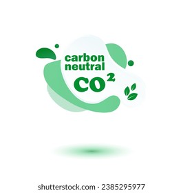 Neutral carbon CO2 stamp. Stiker neutral carbon dioxyde footprint .