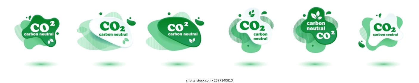 Neutral carbon CO2 stamp. Stiker neutral carbon dioxyde footprint .