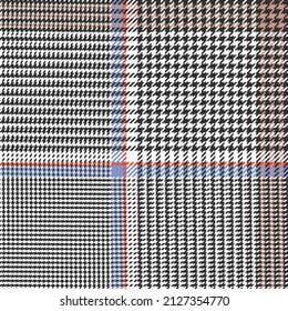 Comprobación neutra clásica con realce de color. Patrón de platillos vectoriales sin igual adecuado para la moda, la decoración del hogar y el estacionario.