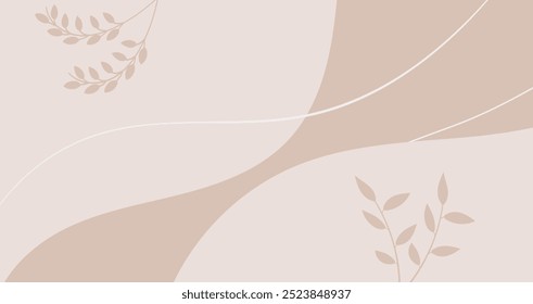 neutral color background with plant leaf design