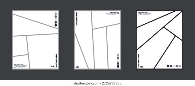 Neutral color comic moodboard design showcasing five frames in a 4:5 ratio